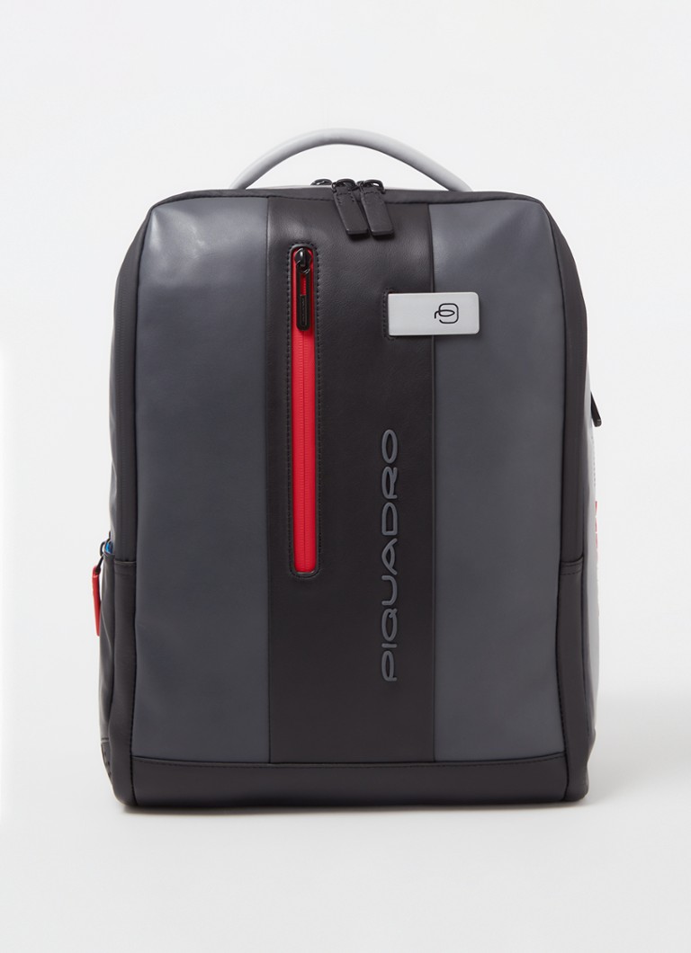 Piquadro - Urban rugzak van kalfsleer met 15 inch laptopvak - Antraciet