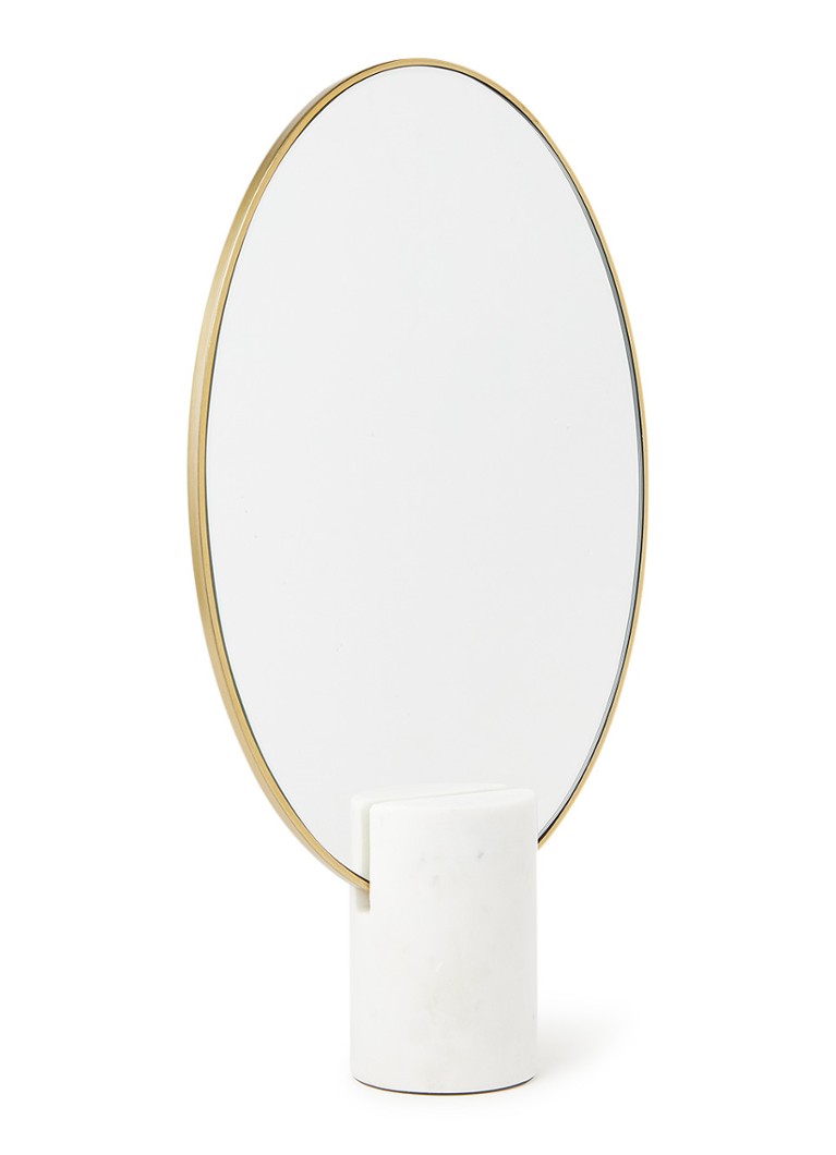 Kijker Koningin bijzonder Pols Potten Mirror oval marble white tafelspiegel 29 x 20 cm • Wit • de  Bijenkorf