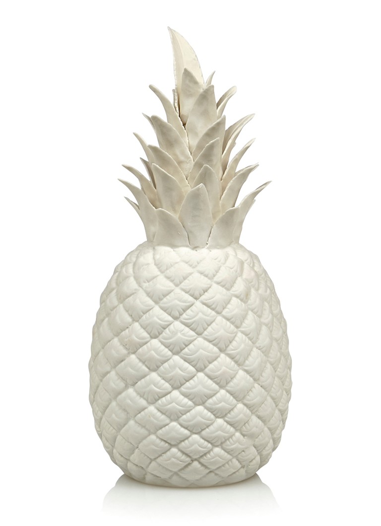 POLSPOTTEN - Ananas porselein 30 cm - Gebroken wit