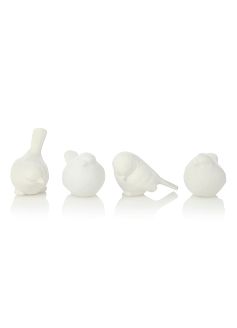 POLSPOTTEN - Set van vier mussen 8 cm - Wit