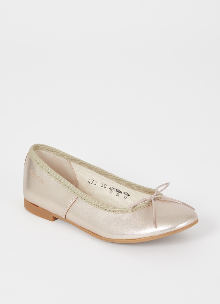 Pom d'Api - Dory Bal ballerina van leer met metallic finish - Roségoud