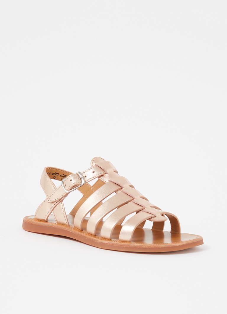 Pom d'Api - Plagette Strap sandaal van leer - Oudroze