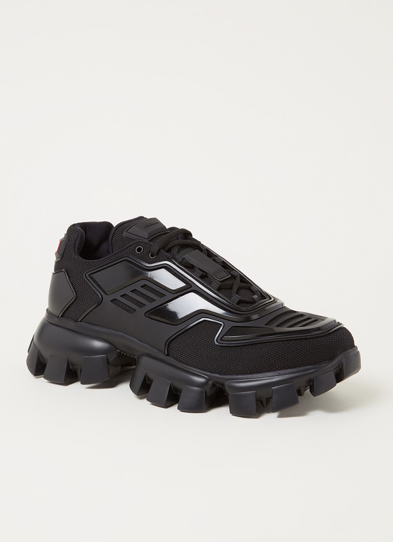 Veilig versus Armstrong Prada Cloudbust Thunder sneaker met fijngebreide details • Zwart • de  Bijenkorf