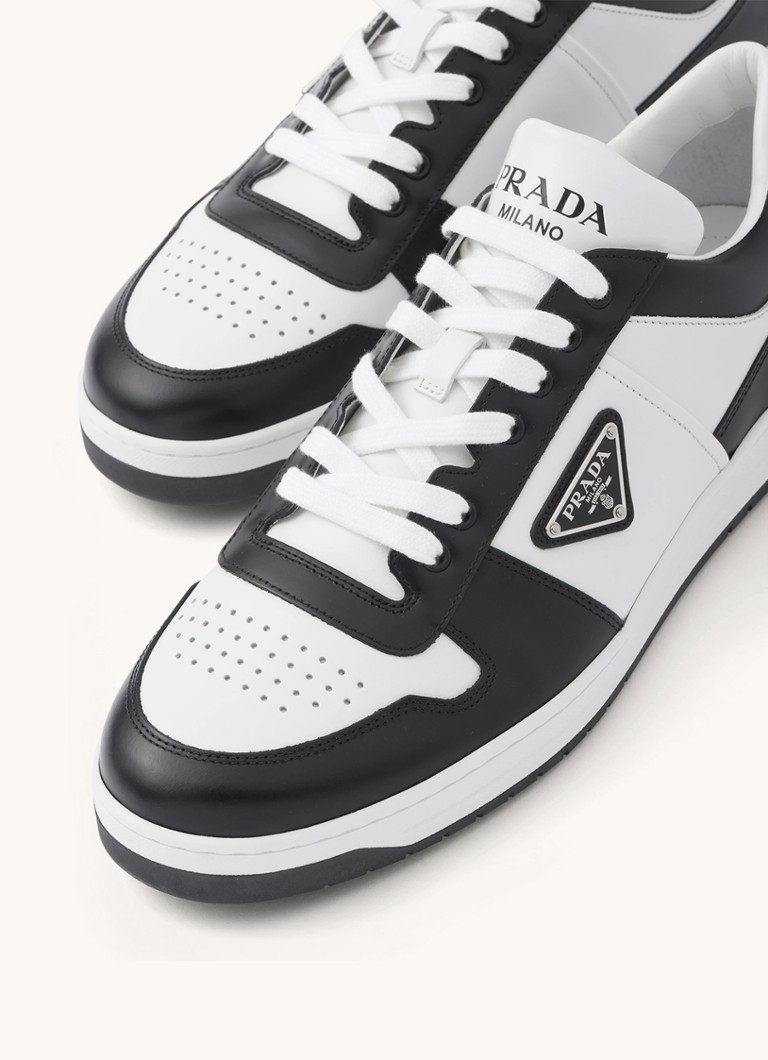 Bijenkorf Prada Witte Prada Sneakers Dames Prada Sneaker Van Leer