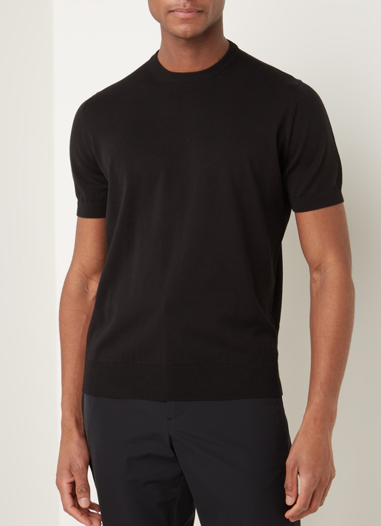 Prada - Fijngbebreid T-shirt van katoen - Zwart