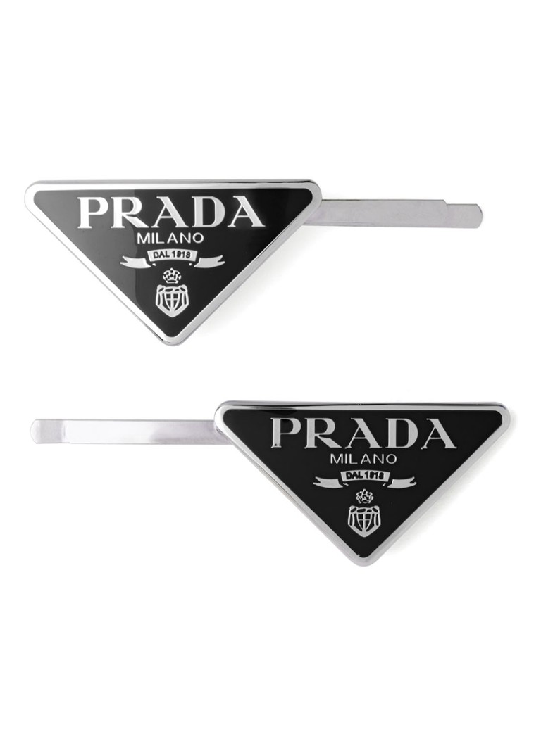 Prada - Prada Symbole haarclip set van 2 - Zwart