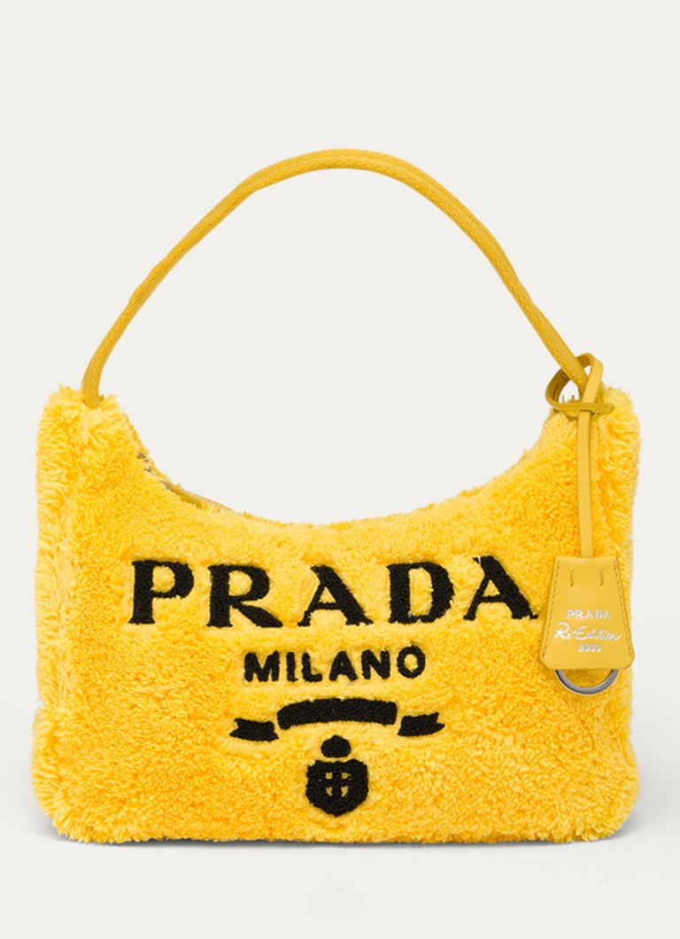 Prada - Re-Edition 2000 Mini-Bag handtas met logoprint - Geel