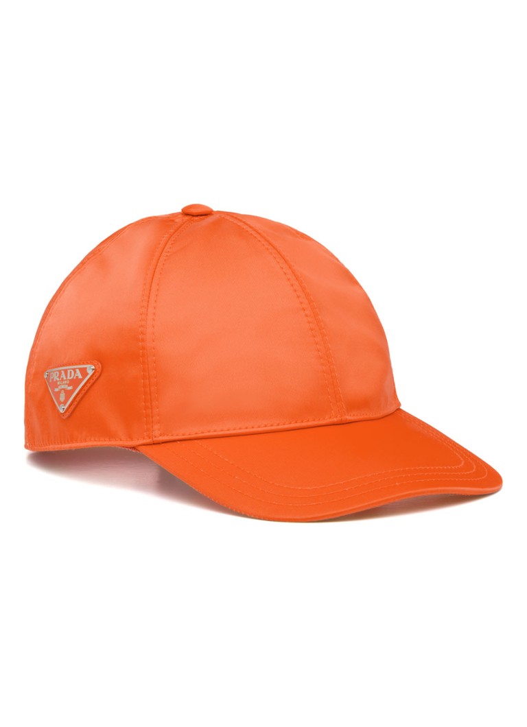 Prada - Re-Nylon Baseball pet met logo - Oranje
