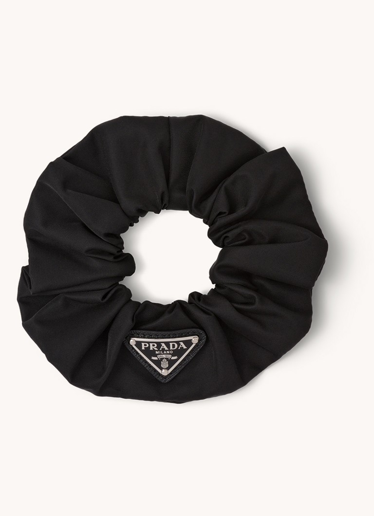 Prada - Re-Nylon scrunchie met logo - Zwart