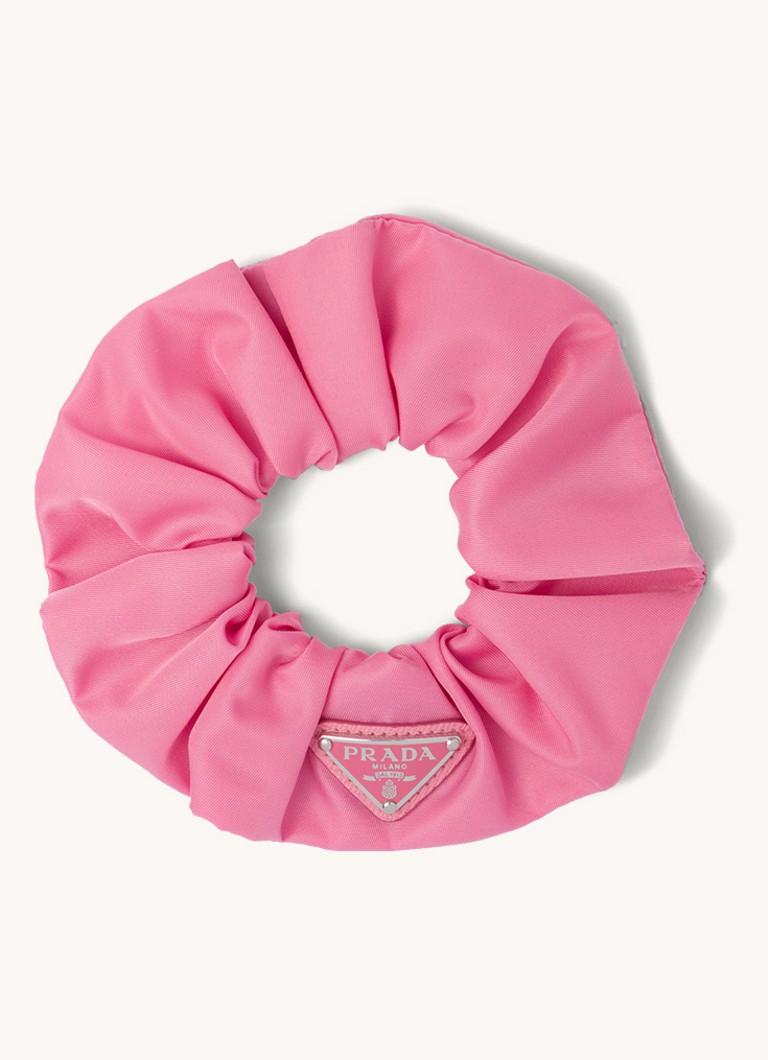 Prada - Re-Nylon scrunchie met logo - Donkerroze