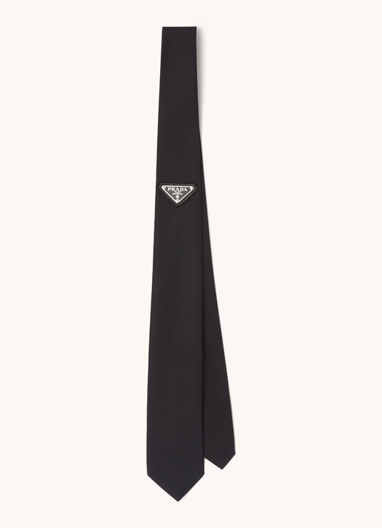 Prada - Re-Nylon stropdas met logo - Zwart