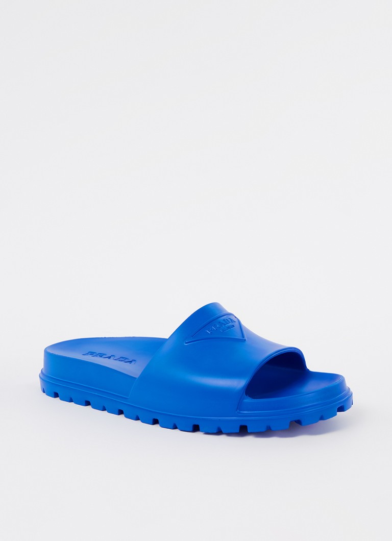 Prada - Sandalen van rubber met logo - Blauw