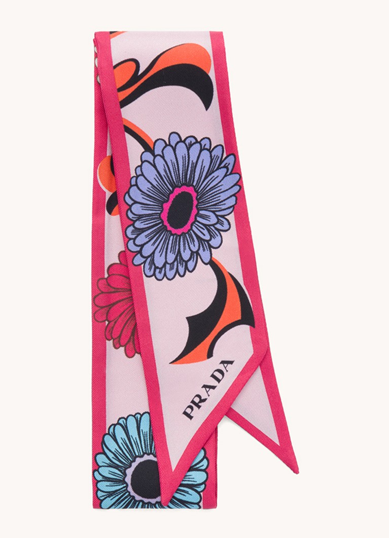 Prada Sjaal van bloemenprint 85 x 5 cm • • de Bijenkorf