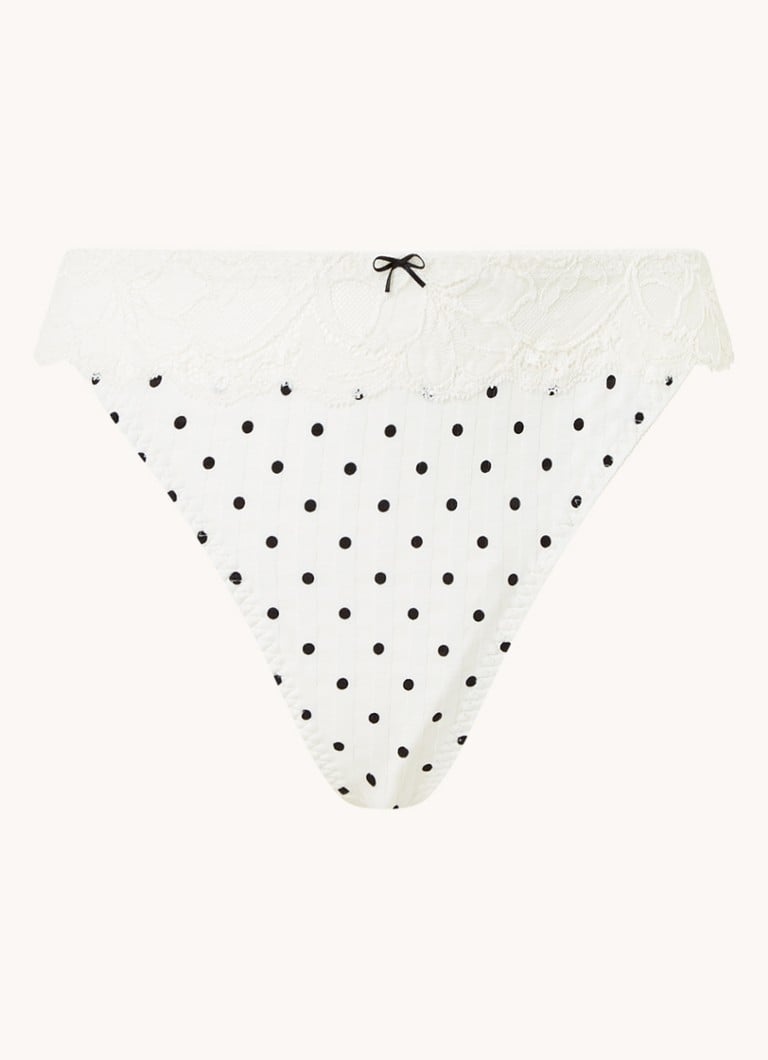 PrimaDonna Madison string met kant en stippenprint • Wit • de Bijenkorf