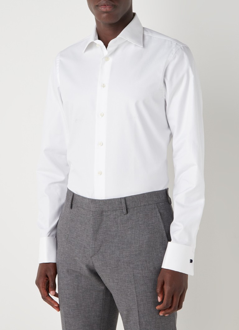 Profuomo - Regular fit overhemd van katoen  - Wit