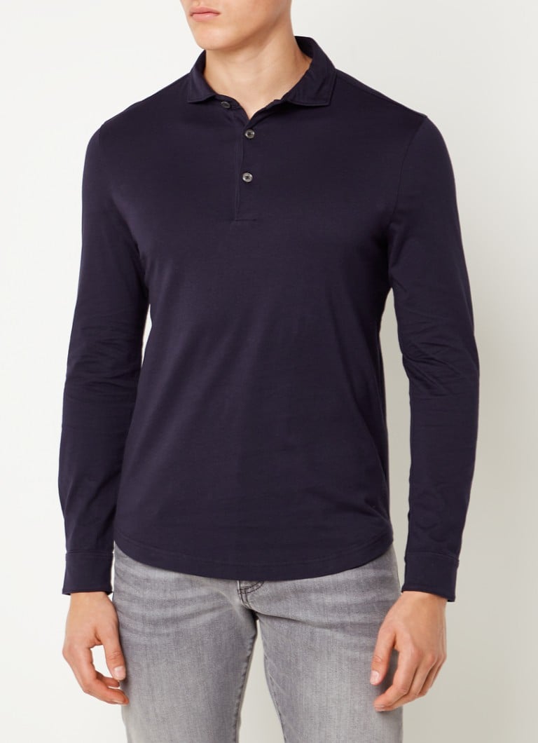 Profuomo - Regular fit polo met stretch - Donkerblauw