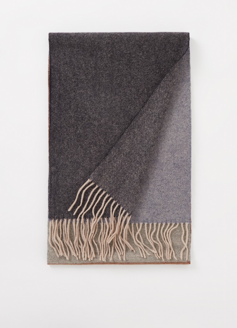 Profuomo - Sjaal van lamswol 200 x 30 cm - Donkerblauw