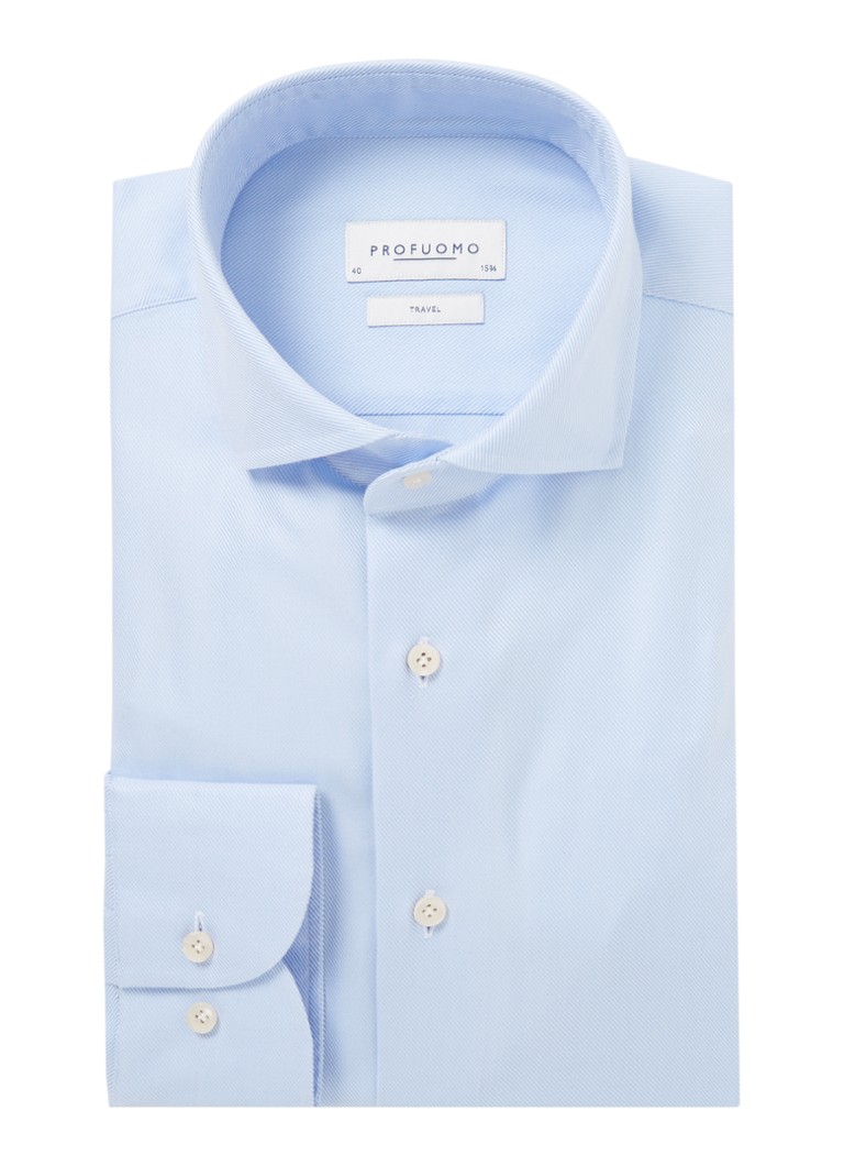 Profuomo Slim fit strijkvrij overhemd met cut away kraag • Wit • de Bijenkorf