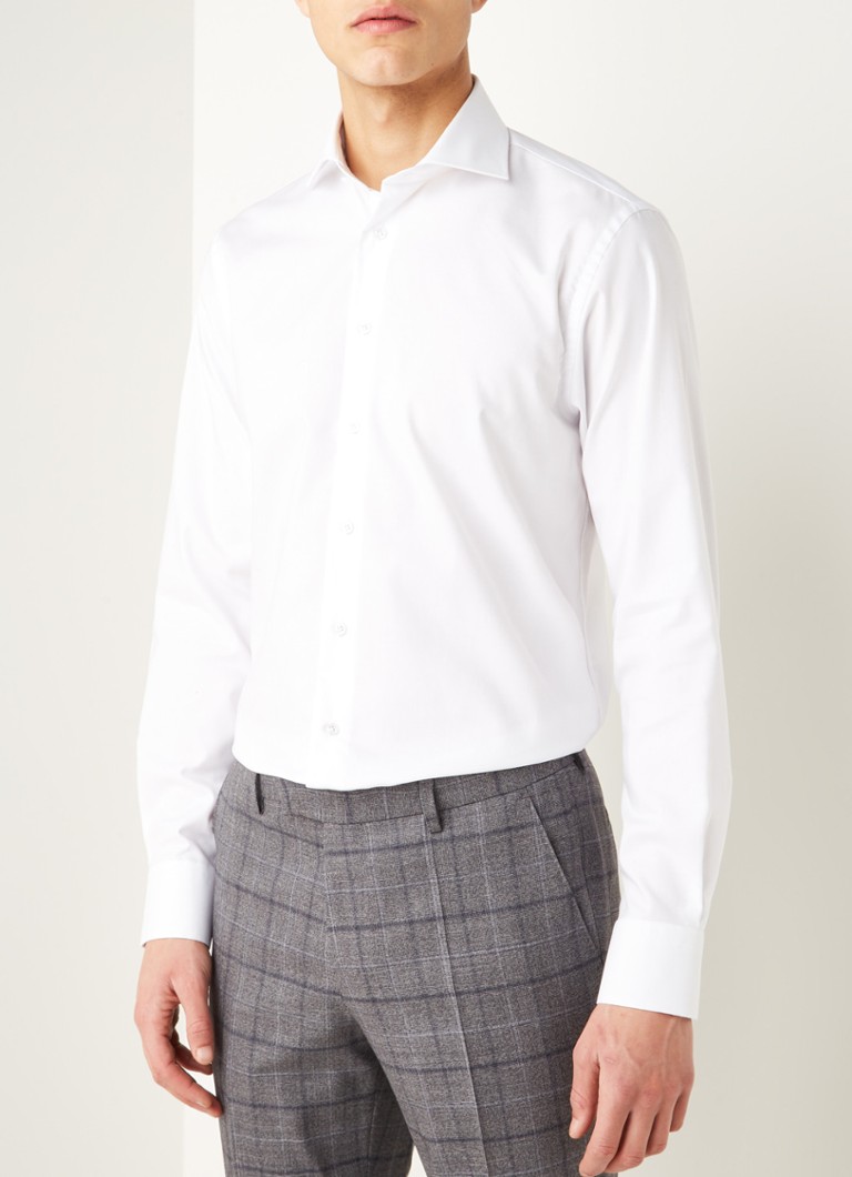 Profuomo - Strijkvrij regular fit overhemd - Wit