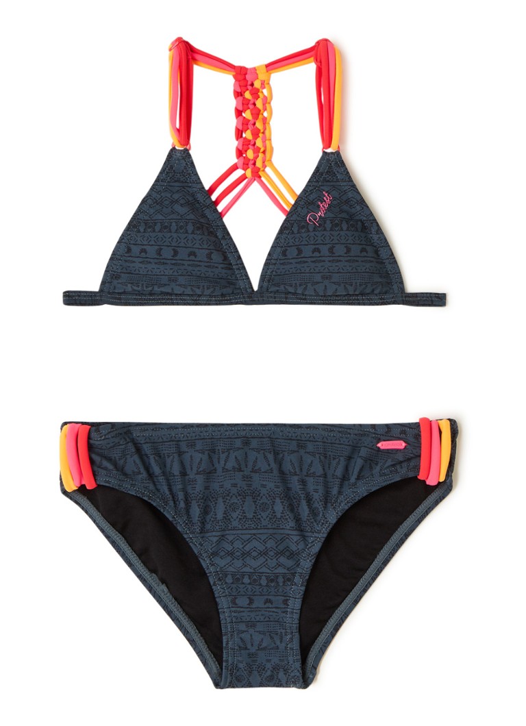 Protest Fimke triangel bikini met print en rug detail • Donkergroen • de Bijenkorf