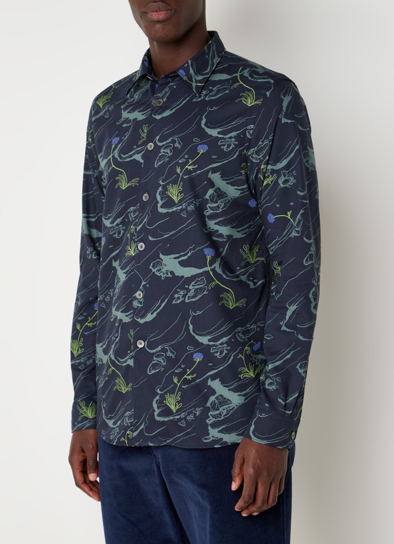 PS Paul Smith - Regular fit overhemd met print  - Donkerblauw