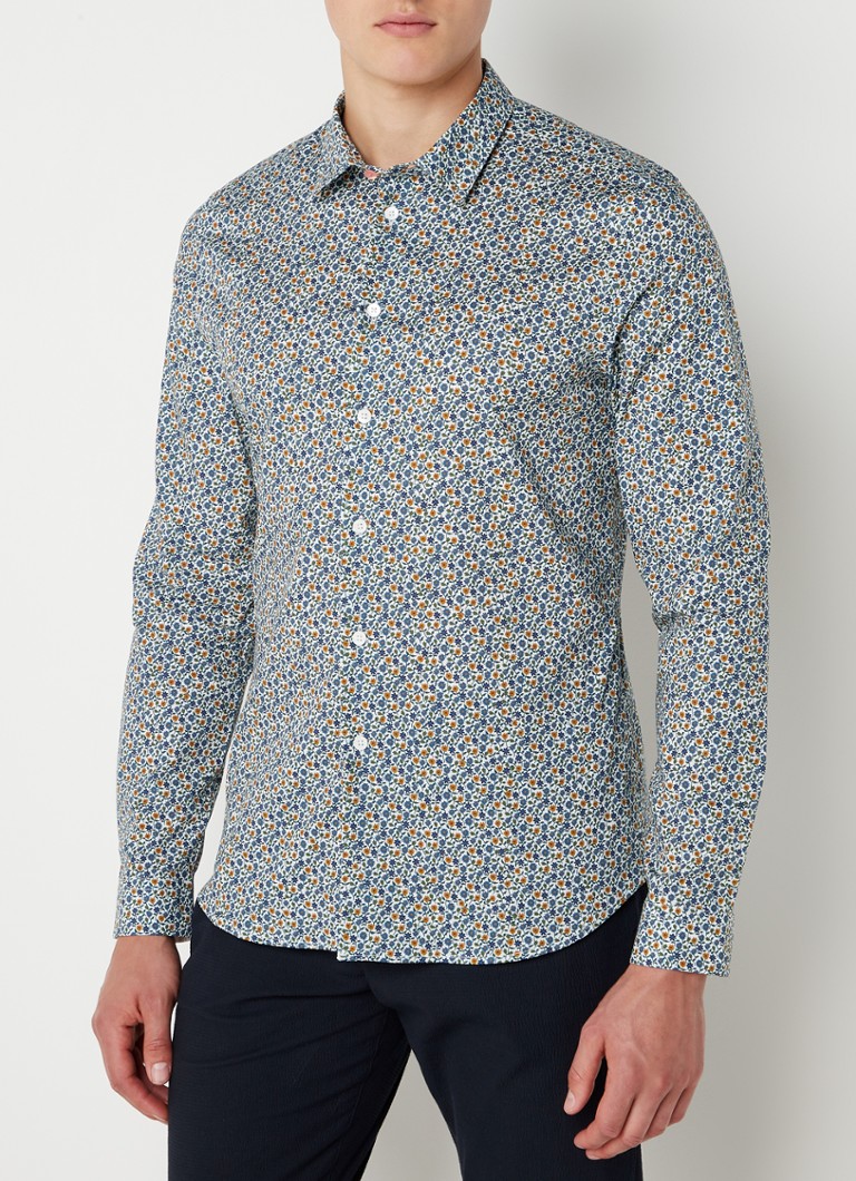 PS Paul Smith Slim fit overhemd met bloemenprint Multicolor de Bijenkorf