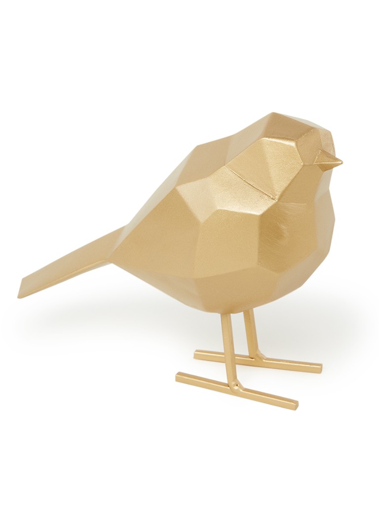 Pt - Bird ornament 17 cm - Goud