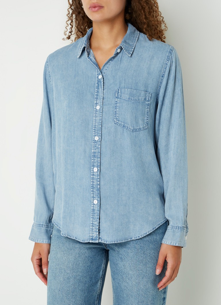 Rails Ingrid blouse van chambray met borstzak • Blauw • de Bijenkorf