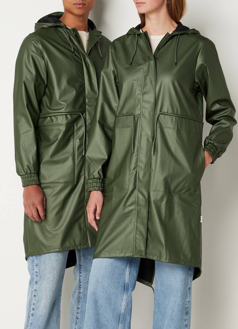 Internationale lenen Vervolg Rains String parka met trekkoord • Legergroen • de Bijenkorf