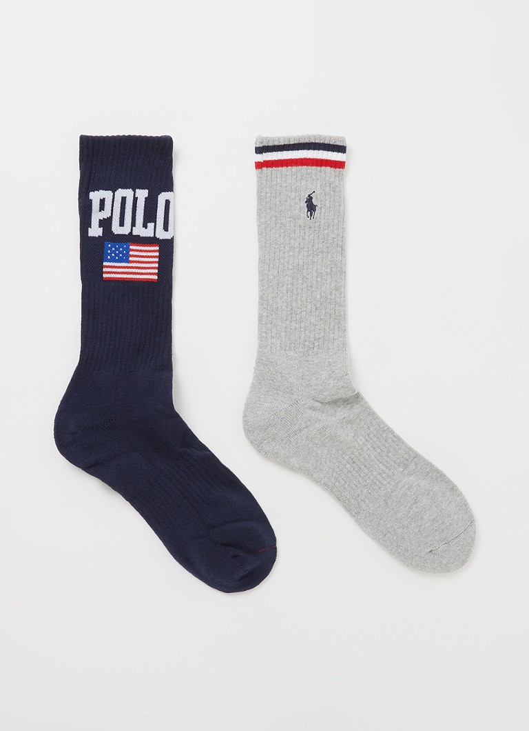 Ralph Lauren - Americana sokken met logo in 2-pack - Donkerblauw