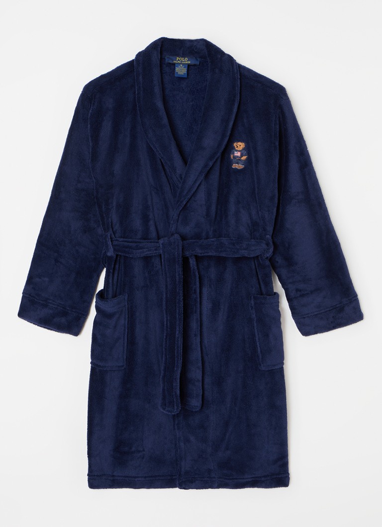 Ralph Lauren - Badjas met logoborduring en opgestikte zakken - Donkerblauw