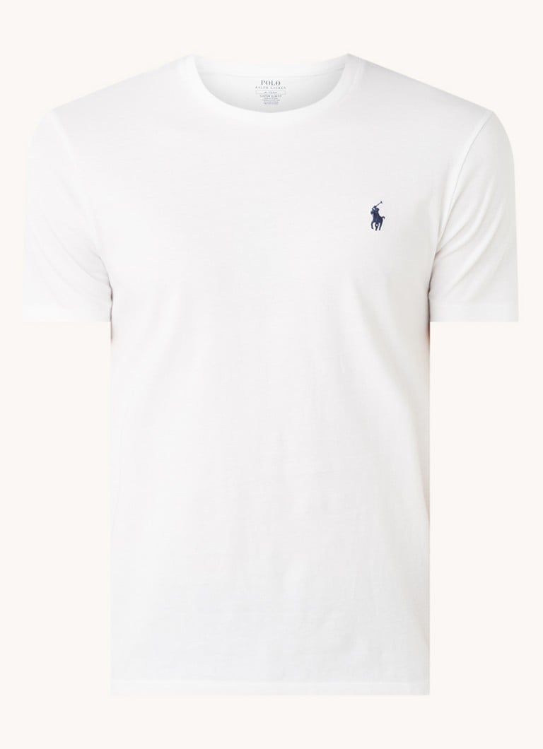 Basic T-shirt met logoborduring in 2-pack De Bijenkorf Kleding Tops & Shirts Tops Tanktops 