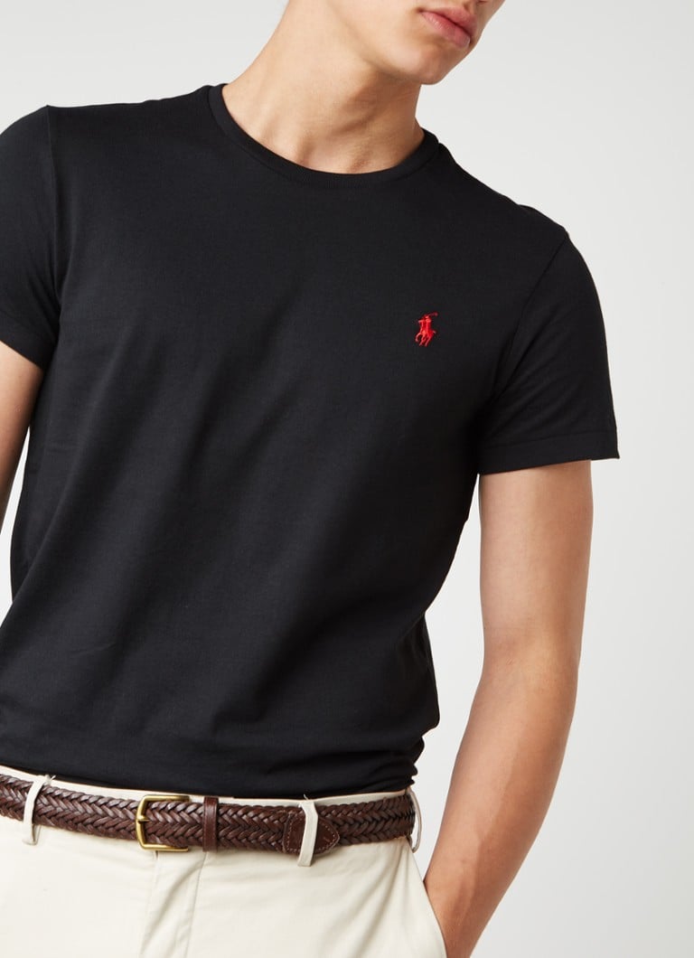 Ralph Lauren - Basic T-shirt met logoborduring - Zwart