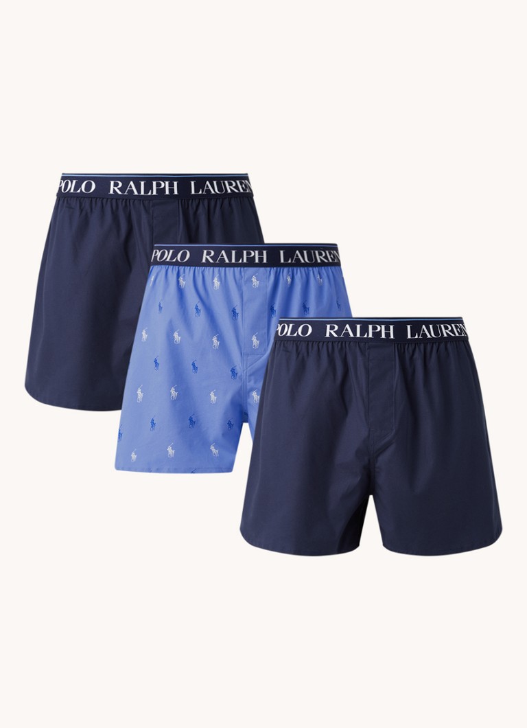 Ralph Lauren - Boxershorts met logoband in 3-pack - Donkerblauw