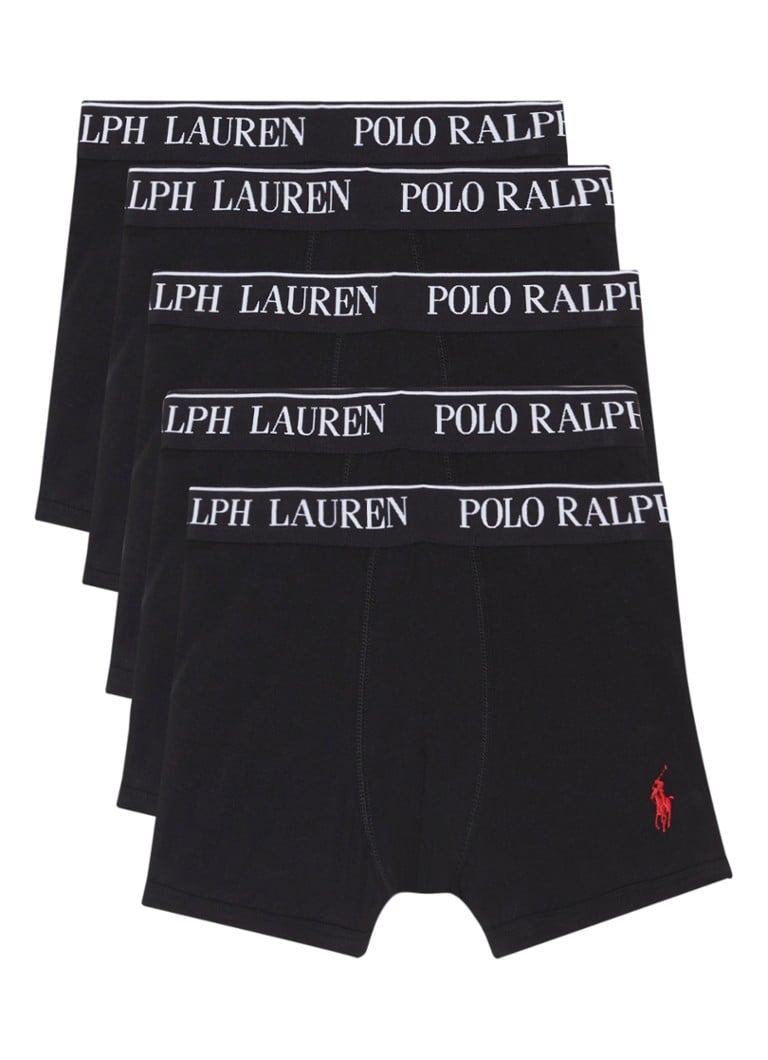 Ralph Lauren - Boxershorts met logoband in 5-pack - Zwart