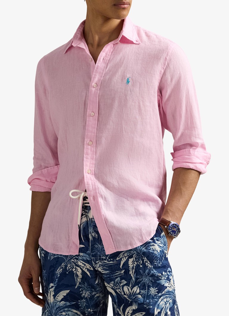 Overhemd Ralph Lauren Roze Blouse Ralph Lauren Custom Fit Overhemd