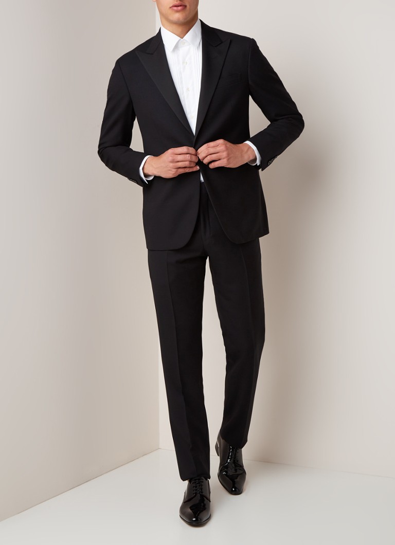 Ralph Lauren - Custom fit smoking van wol - Zwart