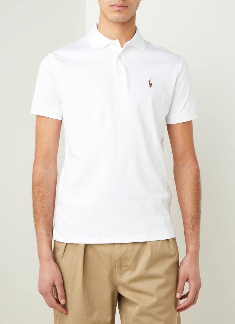 Ralph Lauren - Custom slim fit polo met logo - Wit