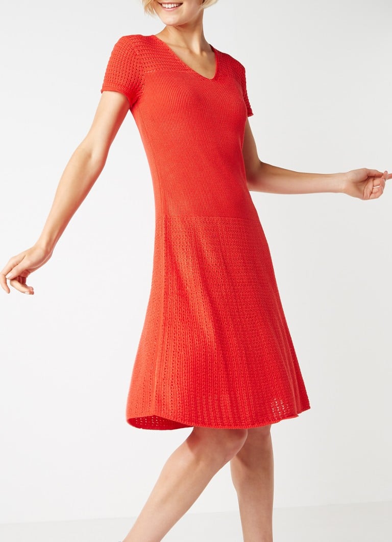 Verwonderlijk Ralph Lauren Fijngebreide A-lijn jurk met opengewerkt patroon PQ-36
