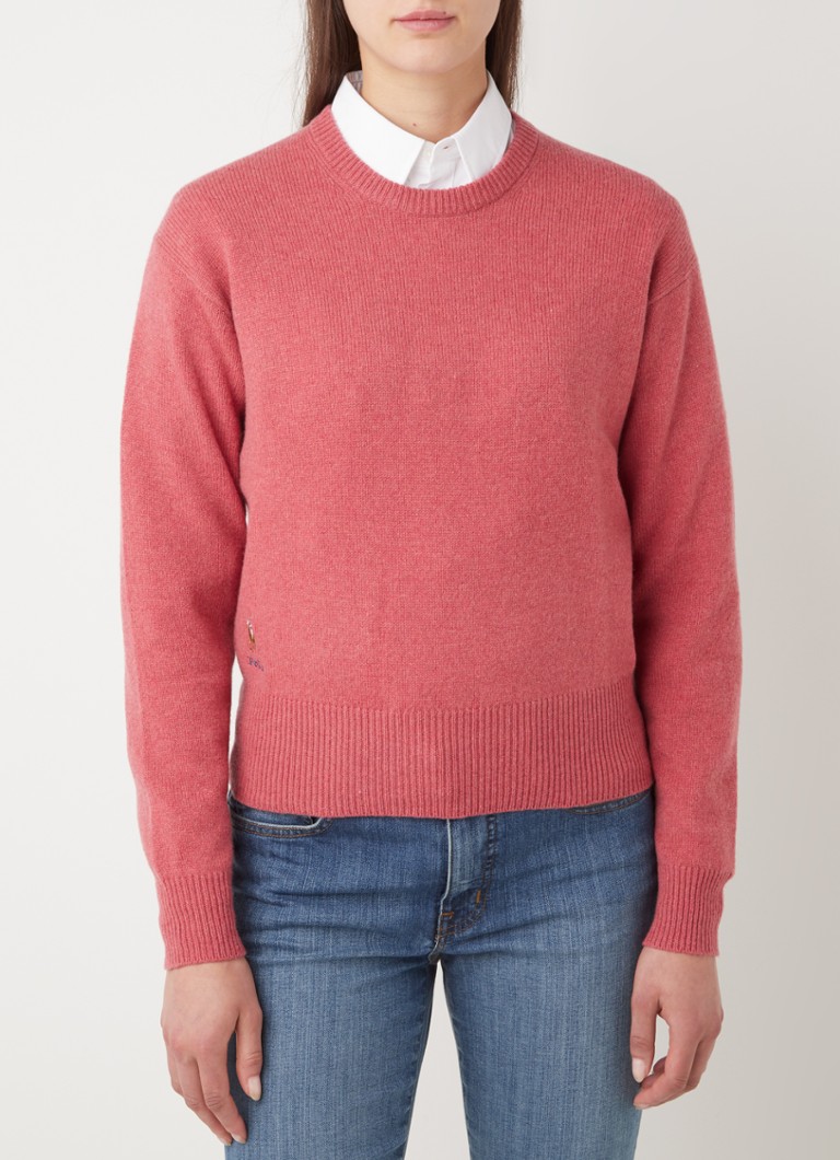 Ralph Lauren - Fijngebreide pullover in kasjmierblend en logoborduring  - Rood