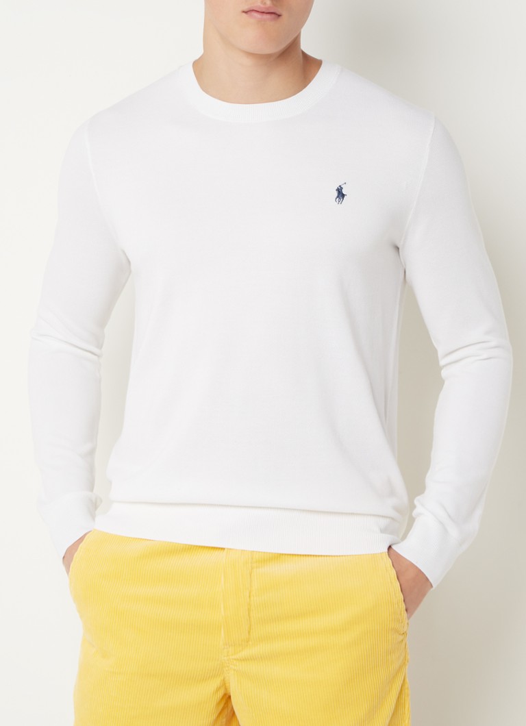Ralph Lauren - Fijngebreide pullover met logo  - Wit
