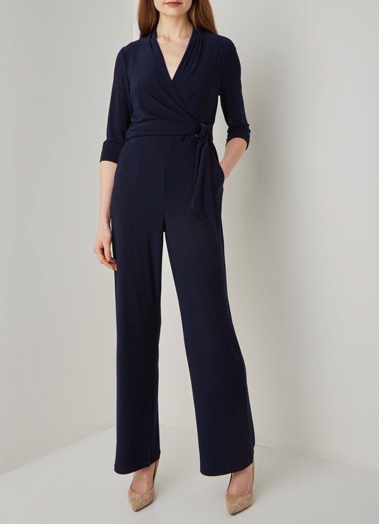 Ralph Lauren Jumpsuit van jersey met overslag • Donkerblauw • de Bijenkorf