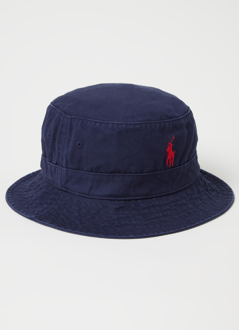 duizelig Ass betalen Ralph Lauren Loft bucket hoed met logoborduring • Donkerblauw • de Bijenkorf