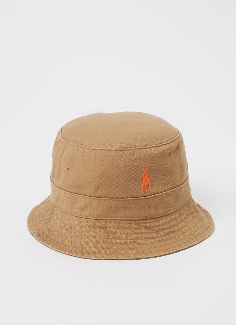 Ralph Lauren - Loft bucket hoed met logoborduring  - Camel