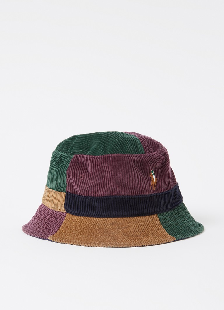 Ralph Lauren - Loft bucket hoed van corduroy met colour blocking - Multicolor