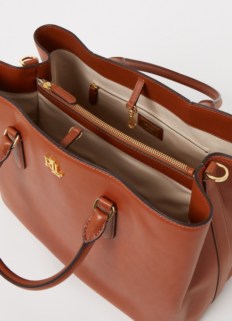 Ralph Lauren Large handtas van leer • Cognac • de