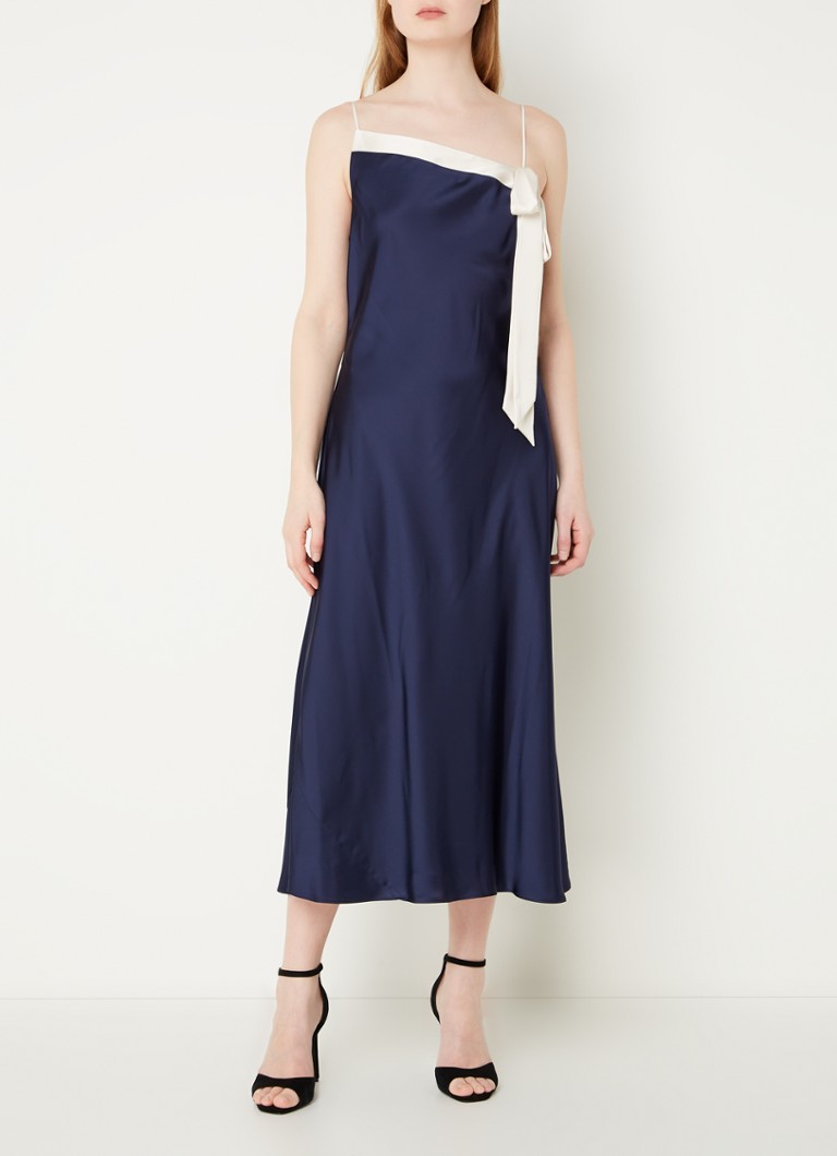 Ralph Lauren - Midi jurk met strikdetail - Donkerblauw