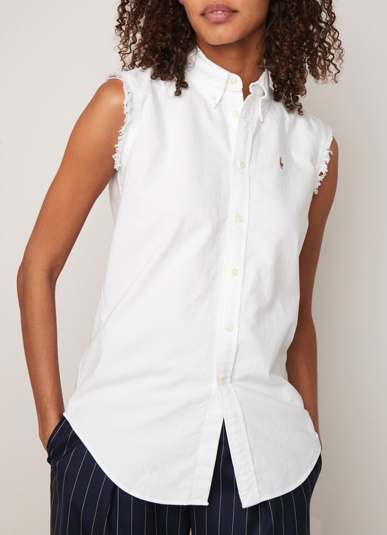 Verwonderlijk Ralph Lauren Mouwloze blouse met ripped details • Wit • de Bijenkorf IP-58