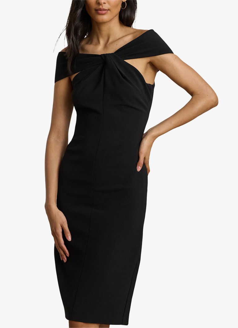 Ralph Lauren Off shoulder midi jurk • Zwart • de Bijenkorf