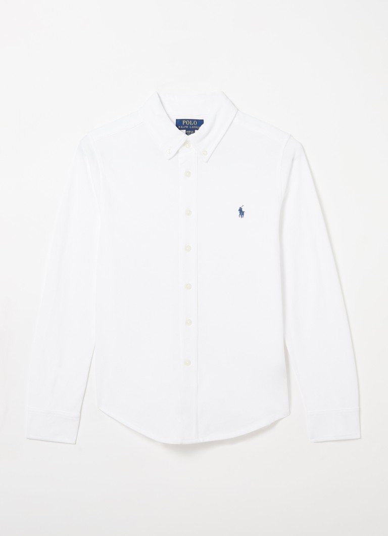 Ralph Lauren - Overhemd van piqué katoen met logoborduring - Wit